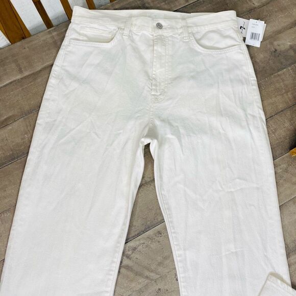 7 For All Mankind Women's White Boot Cut Jeans - Picture 6 of 15